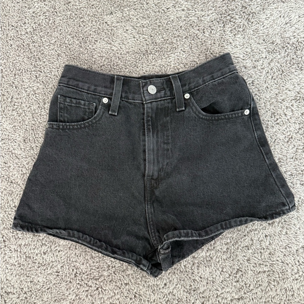 Levi’s High Waisted Mom Classic Black Denim Women's Shorts